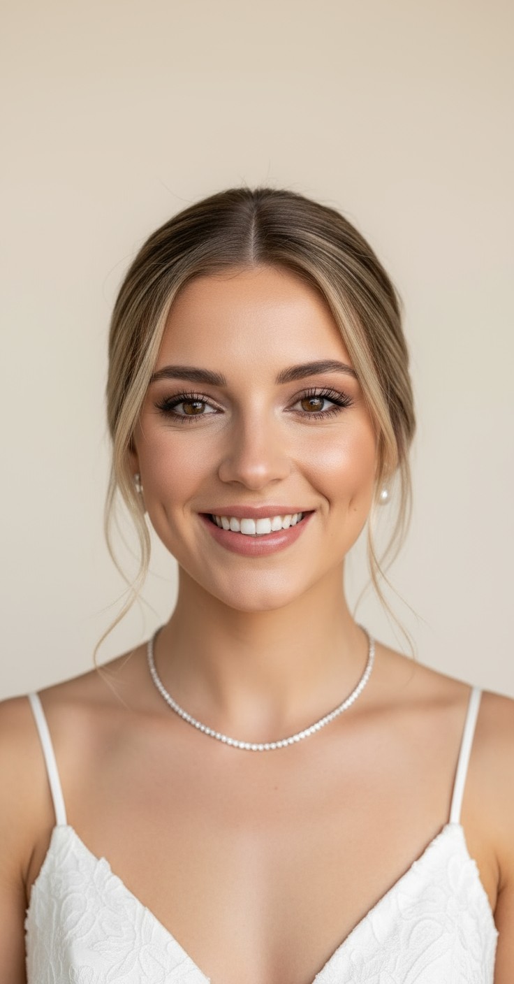 After Messy Low Bun Wedding